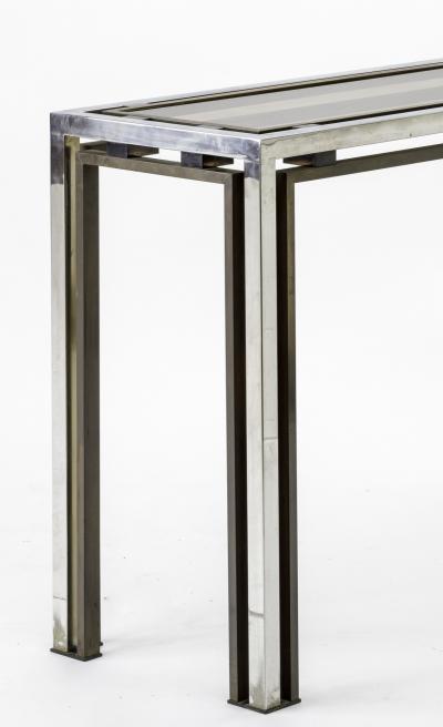 Guy LeFevre Guy Lefevre nickel glass console