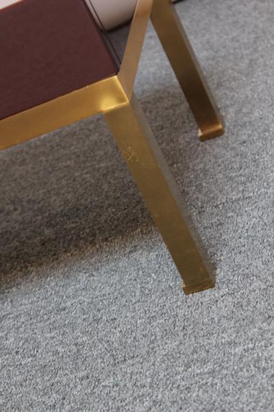 Guy LeFevre Pair of French Lacquered Mahogany and Brass Low Nightstands by Guy Lef vre