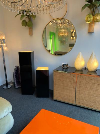 Guy LeFevre Pair of Lacquered Column Lamp by Guy Lefevre France 1970s