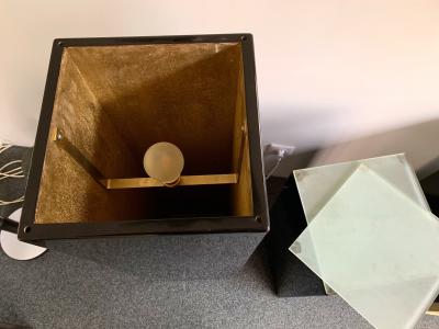 Guy LeFevre Pair of Lacquered Column Lamp by Guy Lefevre France 1970s