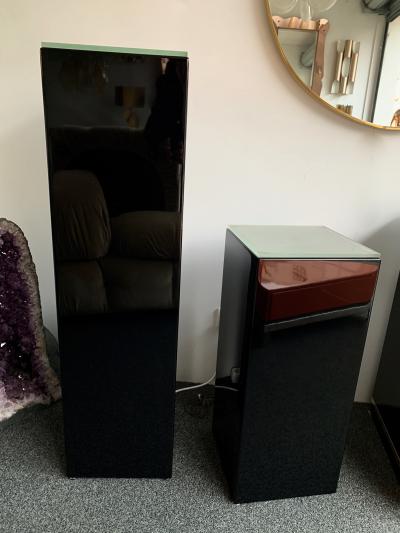 Guy LeFevre Pair of Lacquered Column Lamp by Guy Lefevre France 1970s