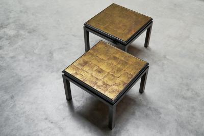 Guy LeFevre Pair of Side Tables in Verre glomis Guy Lefevre for Maison Jansen
