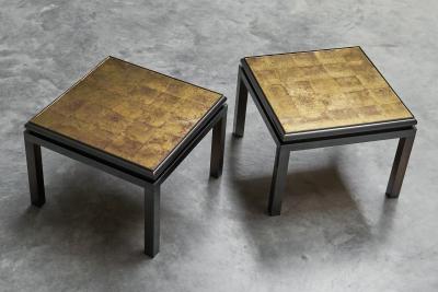 Guy LeFevre Pair of Side Tables in Verre glomis Guy Lefevre for Maison Jansen