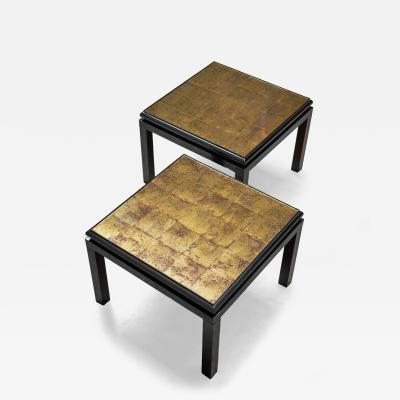 Guy LeFevre Pair of Side Tables in Verre glomis Guy Lefevre for Maison Jansen