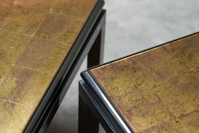 Guy LeFevre Pair of Side Tables in Verre glomis Guy Lefevre for Maison Jansen