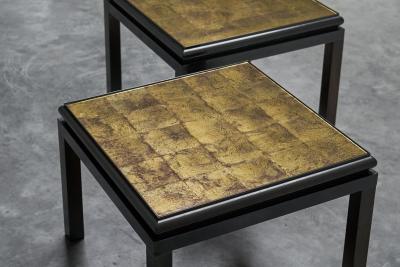 Guy LeFevre Pair of Side Tables in Verre glomis Guy Lefevre for Maison Jansen
