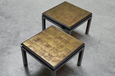Guy LeFevre Pair of Side Tables in Verre glomis Guy Lefevre for Maison Jansen