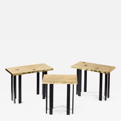 Guy de Jong THREE PART ACID ETCHED CONSOLE TABLE BY GUY DE JONG