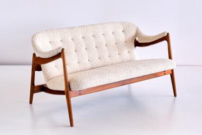 H Brockmann Petersen Important Brockmann Petersen Sofa in Nutwood and Boucl Louis G Thiersen 1951