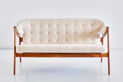 H Brockmann Petersen Important Brockmann Petersen Sofa in Nutwood and Boucl Louis G Thiersen 1951