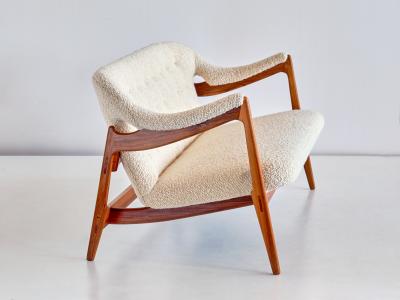 H Brockmann Petersen Important Brockmann Petersen Sofa in Nutwood and Boucl Louis G Thiersen 1951