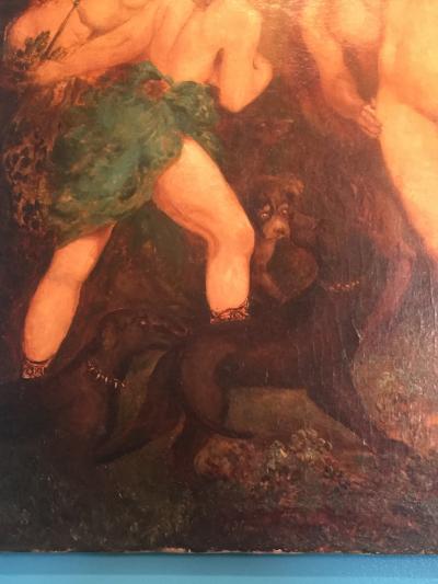 H Buckley INCREDIBLE ART DECO PAINTING OF VENUS AND DIANA