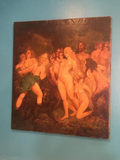 H Buckley INCREDIBLE ART DECO PAINTING OF VENUS AND DIANA