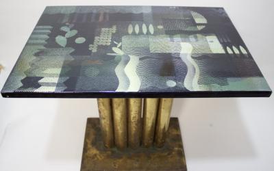 H Edward Winter Abstract Enamel Cocktaile Table by Edward Winter