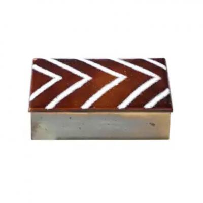 H Edward Winter Edward Winter Box Enamel Brass Hinged Cleveland School Signed