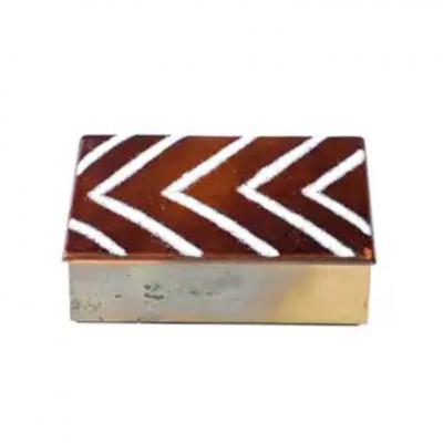 H Edward Winter Edward Winter Box Enamel Brass Hinged Cleveland School Signed