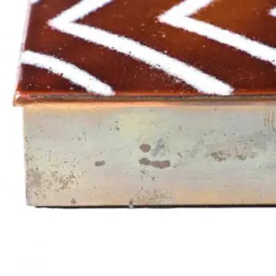 H Edward Winter Edward Winter Box Enamel Brass Hinged Cleveland School Signed