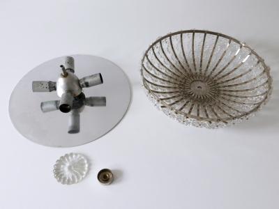 H Richter Modern Glass Flower Flush Mount or Sconce by H Richter 1950s