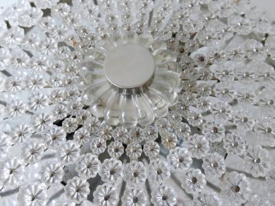 H Richter Modern Glass Flower Flush Mount or Sconce by H Richter 1950s