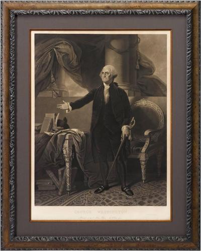 H S Sadd 1844 George Washington Engraving by H S Sadd