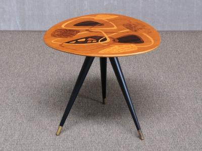 H Sundling AB Swedish Modern Intarsia Side Table H Sundling AB Tr nas Sweden 1950s