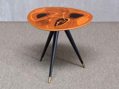 H Sundling AB Swedish Modern Intarsia Side Table H Sundling AB Tr nas Sweden 1950s