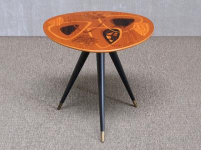 H Sundling AB Swedish Modern Intarsia Side Table H Sundling AB Tr nas Sweden 1950s