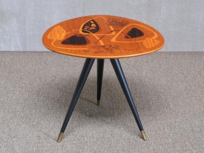 H Sundling AB Swedish Modern Intarsia Side Table H Sundling AB Tr nas Sweden 1950s
