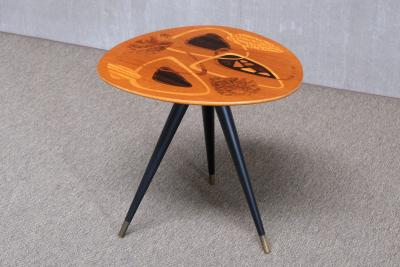 H Sundling AB Swedish Modern Intarsia Side Table H Sundling AB Tr nas Sweden 1950s