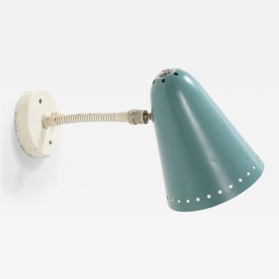 H Th J A Busquet Robins Egg Blue Wall Light by H Busquet for Hala Zeist Netherlands ca 1960