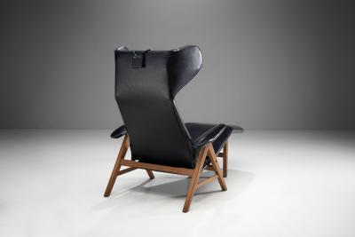 H W Klein Black Lounge Chair by H W Klein Denmark 1960s