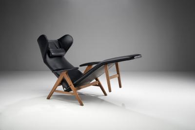 H W Klein Black Lounge Chair by H W Klein Denmark 1960s