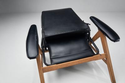 H W Klein Black Lounge Chair by H W Klein Denmark 1960s