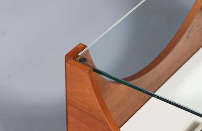 H W Klein H W Klein Rolling Teak Glass Coffee Table for Bramin