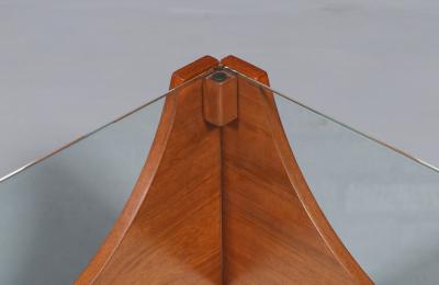 H W Klein H W Klein Rolling Teak Glass Coffee Table for Bramin