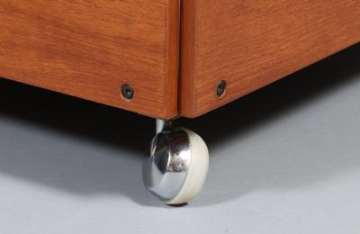 H W Klein H W Klein Rolling Teak Glass Coffee Table for Bramin