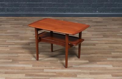 H W Klein H W Klein Teak Side Table w Pull Out Tray for Bramin