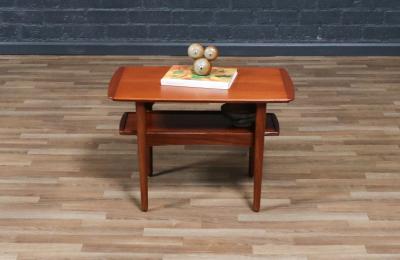 H W Klein H W Klein Teak Side Table w Pull Out Tray for Bramin