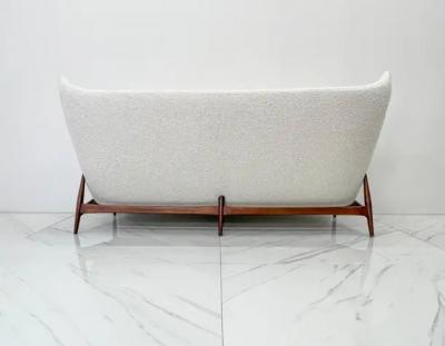 H W Klein Sculptural Wingback Sofa by H W Klein for Bramin Mobler of Denmark 1950s