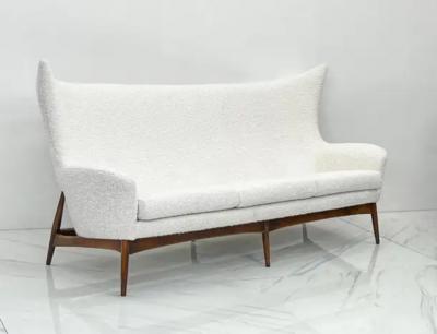 H W Klein Sculptural Wingback Sofa by H W Klein for Bramin Mobler of Denmark 1950s