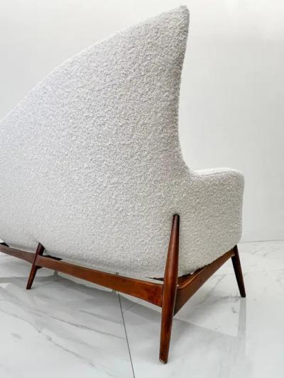 H W Klein Sculptural Wingback Sofa by H W Klein for Bramin Mobler of Denmark 1950s