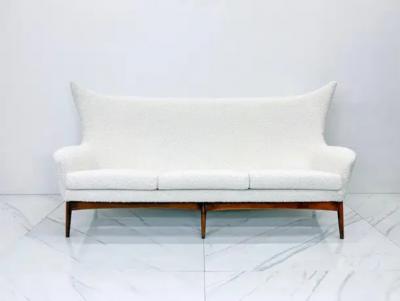 H W Klein Sculptural Wingback Sofa by H W Klein for Bramin Mobler of Denmark 1950s