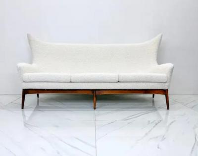 H W Klein Sculptural Wingback Sofa by H W Klein for Bramin Mobler of Denmark 1950s