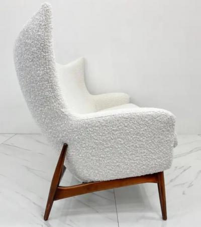 H W Klein Sculptural Wingback Sofa by H W Klein for Bramin Mobler of Denmark 1950s