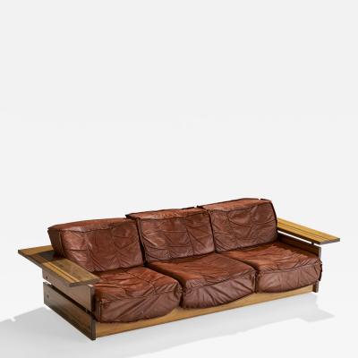 H meen Kalustaja Hameen Kalustaja Sofa with Pine and Leather Finland 1970s