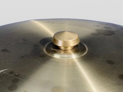 H vik Lys Large Table Lamp Brass Sheet Norway 1970s