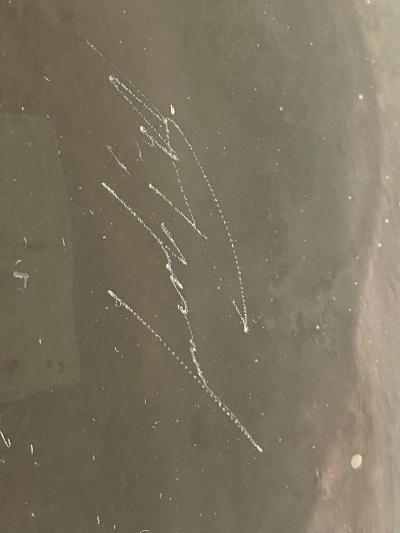 HAND BLOWN PINK AND PURPLE MODERN GLASS BOWL SIGNED