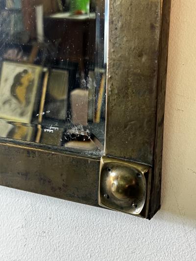 HAND FORGED PAIR OF ARTS AND CRAFTS COPPER AND BRASS MIRRORS