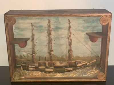 HANDMADE 1900S SHIP DIORAMA