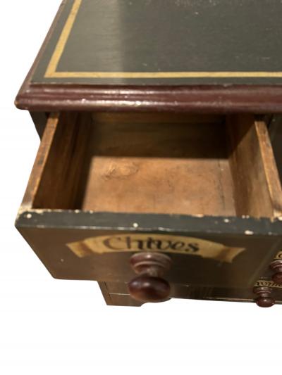 HANDPAINTED 19TH CENTURY 16 DRAWER NAMED SPICE CABINET